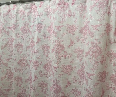 Cortina de ducha de inodoro Pink Sparrow. (66x72) Foto 1 de 4