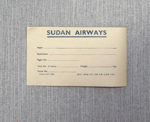 Sudan Airways Vintage Airline Gepäck Gepäck Etikett Aufkleber Abziehbild 1949 x3 - Bild 1 von 3