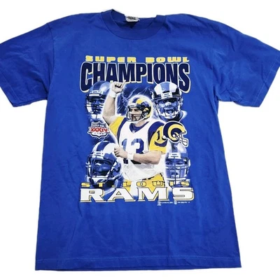 Camiseta De Colección St. Louis Rams Para Hombres L Azul 2000 Super Bowl Campeones Fútbol NFL Foto 1 de 4
