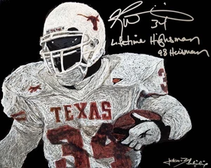 Ricky Williams Signed Framed ORIGINAL 16x20 Oil Painting 2x Inscription JSA 1/1 - Picture 1 of 5