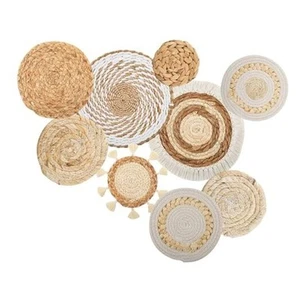 Boho Wall Basket Decor Set of 9, Woven Hanging Wall Decor Seagrass Rattan - Picture 1 of 8