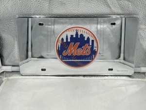 New York Mets MLB Silver Lasercut License Plate Wincraft - Picture 1 of 1