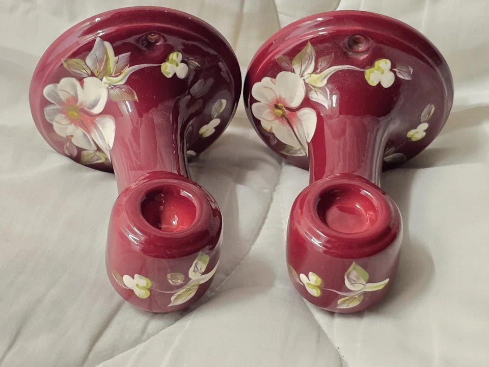 Gancho para bata vintage Best Little Bath House California cerámica porcelana roja 2x Foto 1 de 4