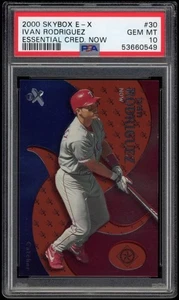 Skybox E-X Ivan Rodriguez 2000 PSA 10 *SN 18/30* credenciales esenciales ahora #30 - Imagen 1 de 4