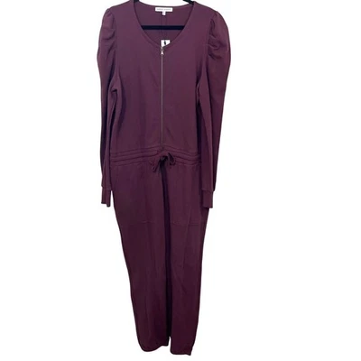 NUEVO Mono Rebecca Minkoff Janine en Vino Cremallera Abullonada Bolsillos para el Hombro - Talla XL Foto 1 de 4