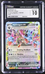 HYDREIGON EX 119/191 - POKEMON TCG HOLO SURGING SPARKS 2024 CGC 10 - Picture 1 of 2