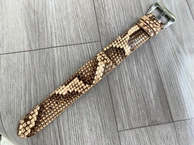 Correa de reloj de cuero serpiente marrón 14 16 mm 18 mm 19 20 mm 21 mm 22 mm 23 24 mm 26 mm Foto 1 de 4