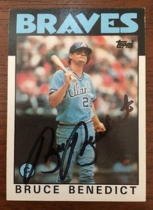BRUCE BENEDICT 1986 TOPPS AUTOGRAPHED SIGNED AUTO BASEBALL CARD BRAVES 78 - Picture 1 of 1