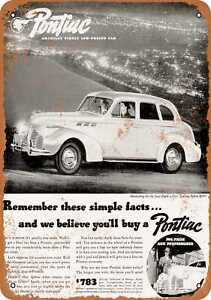 Metal Sign - 1939 Pontiac De Luxe Eight - Vintage Look Reproduction