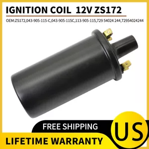 New Ignition Coil With Internal Resistor 3 Ohm 12V Universal 35k Voltage Output - Picture 1 of 8
