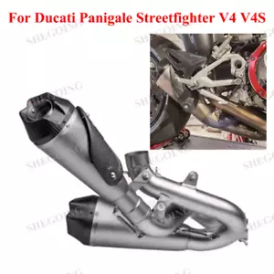 For Ducati Panigale Streetfighter V4 Motorcycle Exhaust Full System Titanium - Foto 1 di 7