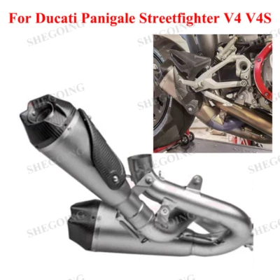 Sistema completo de escape de titanio para moto Ducati Panigale Streetfighter V4 Foto 1 de 4
