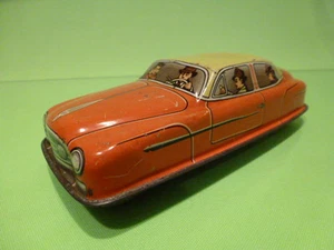 TIN PLATE BLECH  WESTERN GERMANY PN-320 RED SEDAN - GOOD CONDITION - FRICTION - Picture 1 of 8