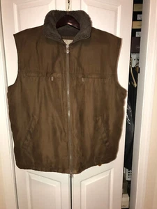 Rainforest Mens Faux Micro Suede Faux Shearling Lined Brown Vest XL - Picture 1 of 14