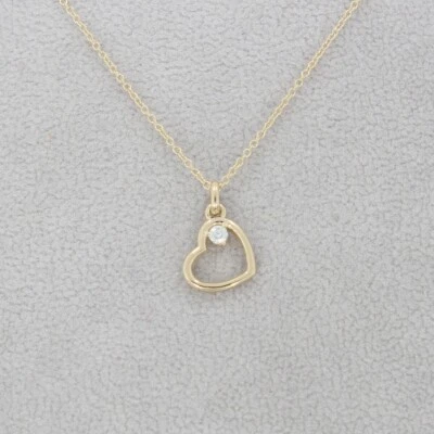Wert 550 € Brillant Herz Anhänger mit Kette (0,04 carat) 585 14 Karat Gelb Gold - Bild 1 von 4