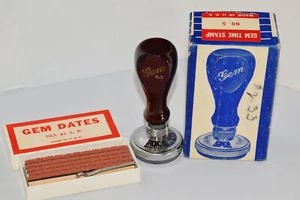 GEM NO. 5 sellos de tiempo de tinta de goma en caja - Fechas No. 42 - Madera - Hecho en EE. UU. - Imagen 1 de 6