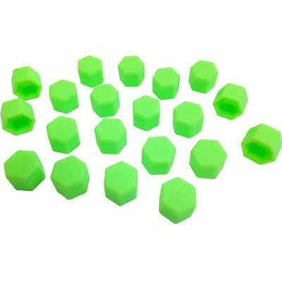 20 Stück PKW Radschrauben Kappen Silikon Grün SW21 - Bild 1 von 3