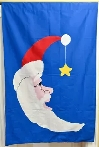 Cuarto de Luna Papá Noel con Estrella Colgante-Bandera de Jardín de Navidad/Bandera de Invierno - Imagen 1 de 12