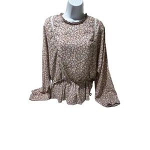 Camicetta contadina floreale Siena Sky Peplum nuova con etichetta taglia L - Foto 1 di 2