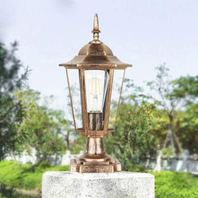 Reto Post Lights Glass Lantern Garden Lighting Outdoor Yard Gate Pillar Lamp - Image 1 of 4