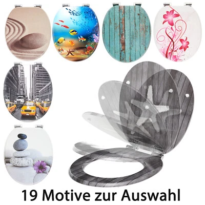 BONETTI WC Sitz Absenkautomatik Holzkern Holz Toilette Deckel Toilettensitz Brille Klo