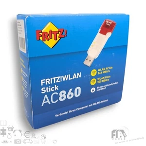 AVM FRITZ! Wlan USB Stick AC860 WPS  Fritzbox Verstärker⚡ inkl. Adapter in OVP - Afbeelding 1 van 4