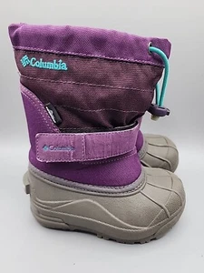 Columbia Toddler Girls Powderbug Plus II Snow Boots Purple Sz 8 Waterproof - Picture 1 of 9