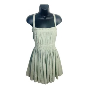 ASOS Green Ruched Sundress Mini Size 14 - Picture 1 of 9