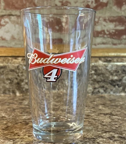 NASCAR Driver Kevin Harvick #4 Budweiser Beer Glass 16 oz Pint Pilsner Collector Cover