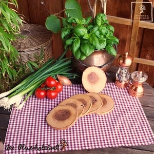 6 posavasos de madera de olivo posavasos de vidrio madera regalo protector de mesa - Imagen 1 de 2