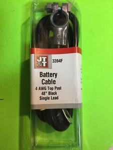  48' BLACK NEGATIVE BATTERY CABLE TOP POST 4 AWG WITH LEAD - Picture 1 of 1