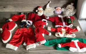 Muñecas vintage de Navidad Santa Claus 17 piezas para hacer ropa artesanal década de 1980 - Imagen 1 de 13