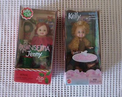 2 muñecas de puercoespín Kelly del lago de los cisnes de colección Mattel y Kelly Club Poinsettia Jenny Foto 1 de 4