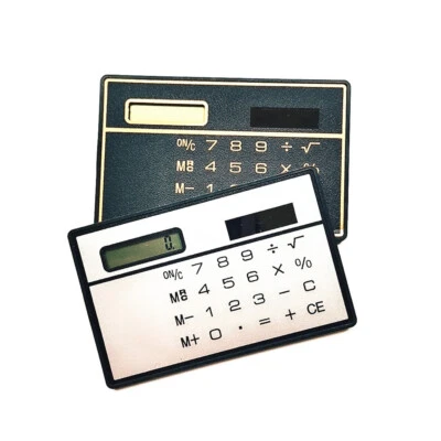 1Pc Mini Calculator Ultra-thin Card Portable Solar Pocket Office School Supplies - Image 1 of 4