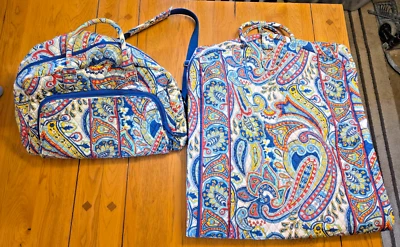 Retired Vera Bradley Weekend Travel Tote Convertible Bag Set Marina Paisley - Image 1 of 4