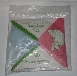 Vintage Lt Blue Andre Fantasies Originals Rain-Visor Rain Hat Cover NIP - Picture 1 of 2