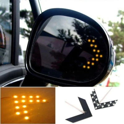 2x Yellow Car Side Rear View Mirror LED 14SMD Lamp Turn Signal Light Accessories - Image 1 of 4