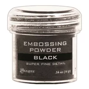 Ranger Embossing Powder, .56 Ounce Jar, Super Fine Black - Picture 1 of 1