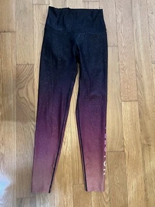 Pelaton Leggings High Waisted Leggings Size Small Ombré Black Purple Orange - Picture 1 of 6