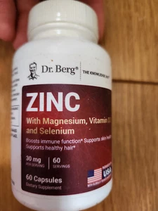 Dr. Berg Zinc W/ Magnesium, Vitamin D3, 60 Capsules  Exp : 2026 - Picture 1 of 5