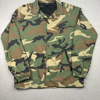 HUF Camo Jacket Men’s Large Nylon Polyester Long Sleeve Snap Up Zip Pockets - Image 1 of 4