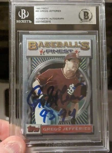 Gregg Jefferies Signed 2010 Topps Finest Card Beckett Encapsulated  - Picture 1 of 3