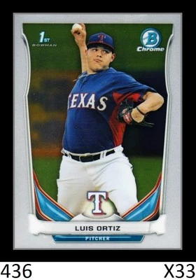 1-2014 BOWMAN CHROME DRAFT LUIS ORTIZ BREWERS QTY AVAILABLE - Image 1 of 2