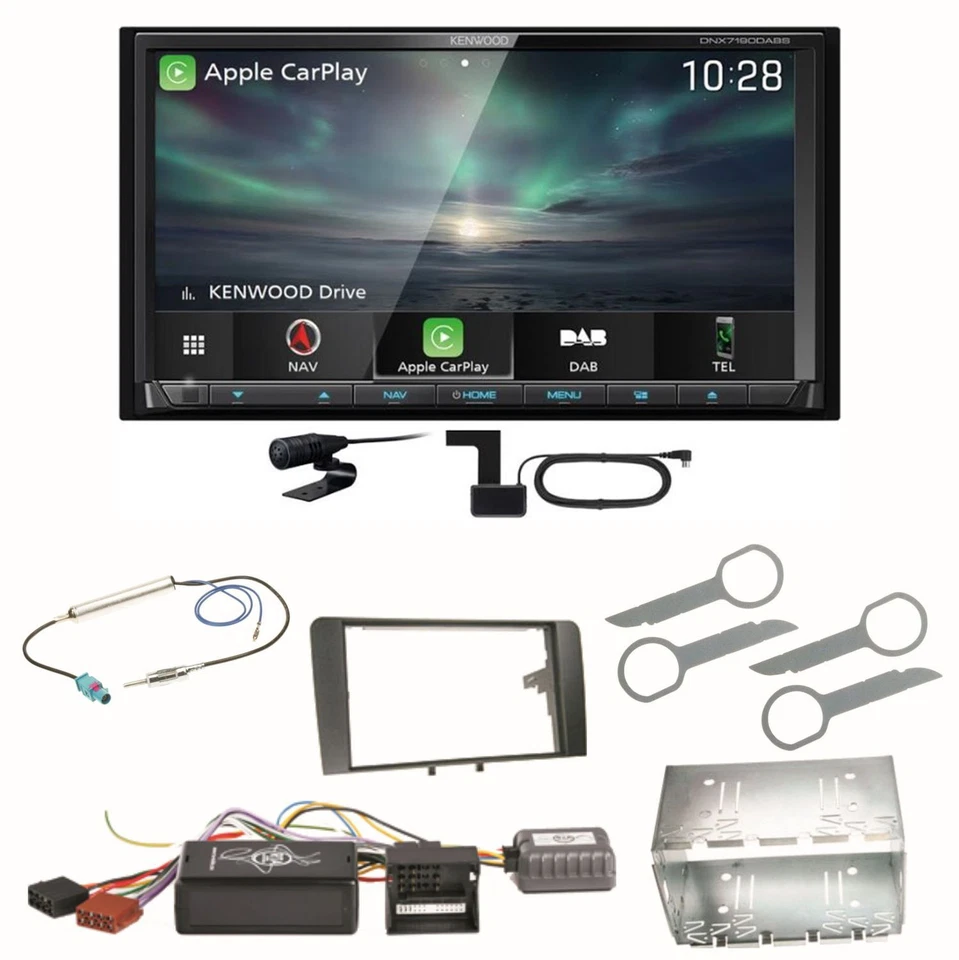 Kenwood DNX-7190DABS Android Auto Carplay DAB+ CD Einbauset für Audi A3 8P 8PA - Bild 1 von 1