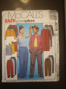 Patrón McCall's fácil infinitas opciones 3018 xs-med sin cortar faltas/plumero/chaqueta/top - Imagen 1 de 2