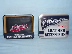 NEW MEXICO STATE AGGIES   embroidered  Leather BiFold Wallet    NIB    black - Picture 1 of 6