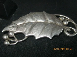 SPILLA FIORE VINTAGE FIRMATA MAX RIEG ARGENTO STERLING ~ 2,1/4 POLLICI ORGANICA - Foto 1 di 4