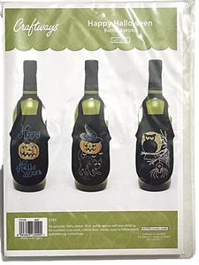 JUEGO DE 3 DELANTALES BOTELLA CRAFTWAYS SPOOKY HALLOWEEN PUNTO DE CRUZ 4" X 6" CON DISEÑOS - Imagen 1 de 6