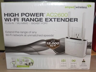 Amped Wireless High Power AC2600 Plug-In Wi-Fi Range Extender REC44M - Image 1 of 4