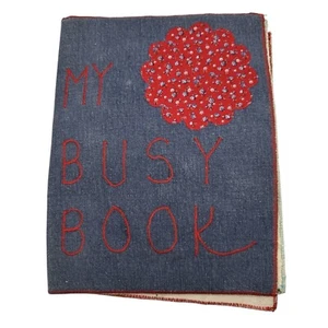 Vintage Handmade Sewn Childs Busy Book Cloth Learning Activity Book 1970’s - Picture 1 of 11